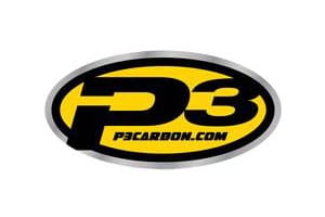 A yellow and black logo for p 3 carbon.