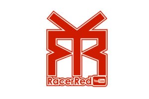 A red logo with the words " racer red ".